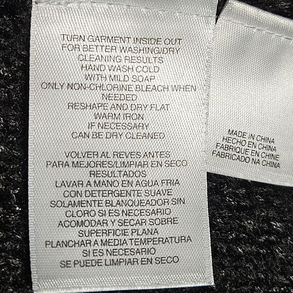 Anne Klein Knit Black Bouclé Sequin Sparkle Long Sleeve Scoop Neck Sweater Dress - Picture 6 of 10